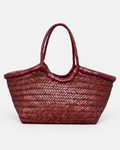 Nantucket Small bag Merci Paris in burgundy hand-woven calfskin with matching handles