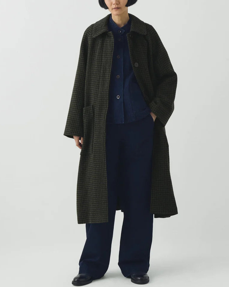 Toast - Franckie Check Wool Coat - Olive & Black