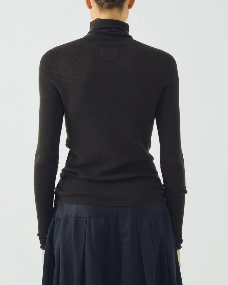 Toast - High Neck Wool Sweater - Brown Umber