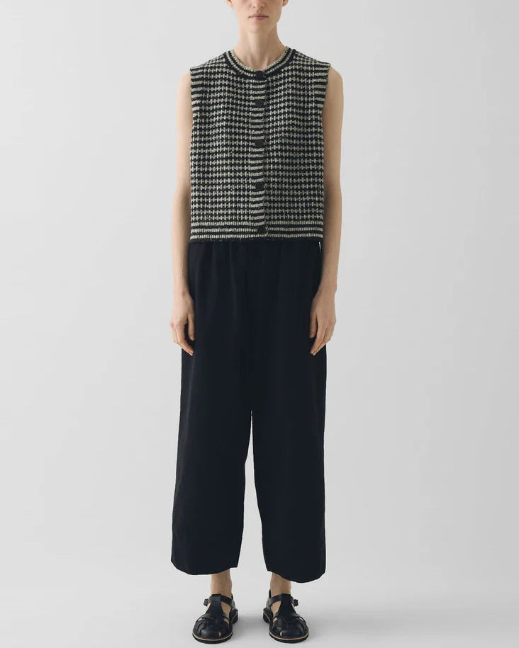 Toast - Pull Sans Manches Laine Donegal - Lin & Charbon