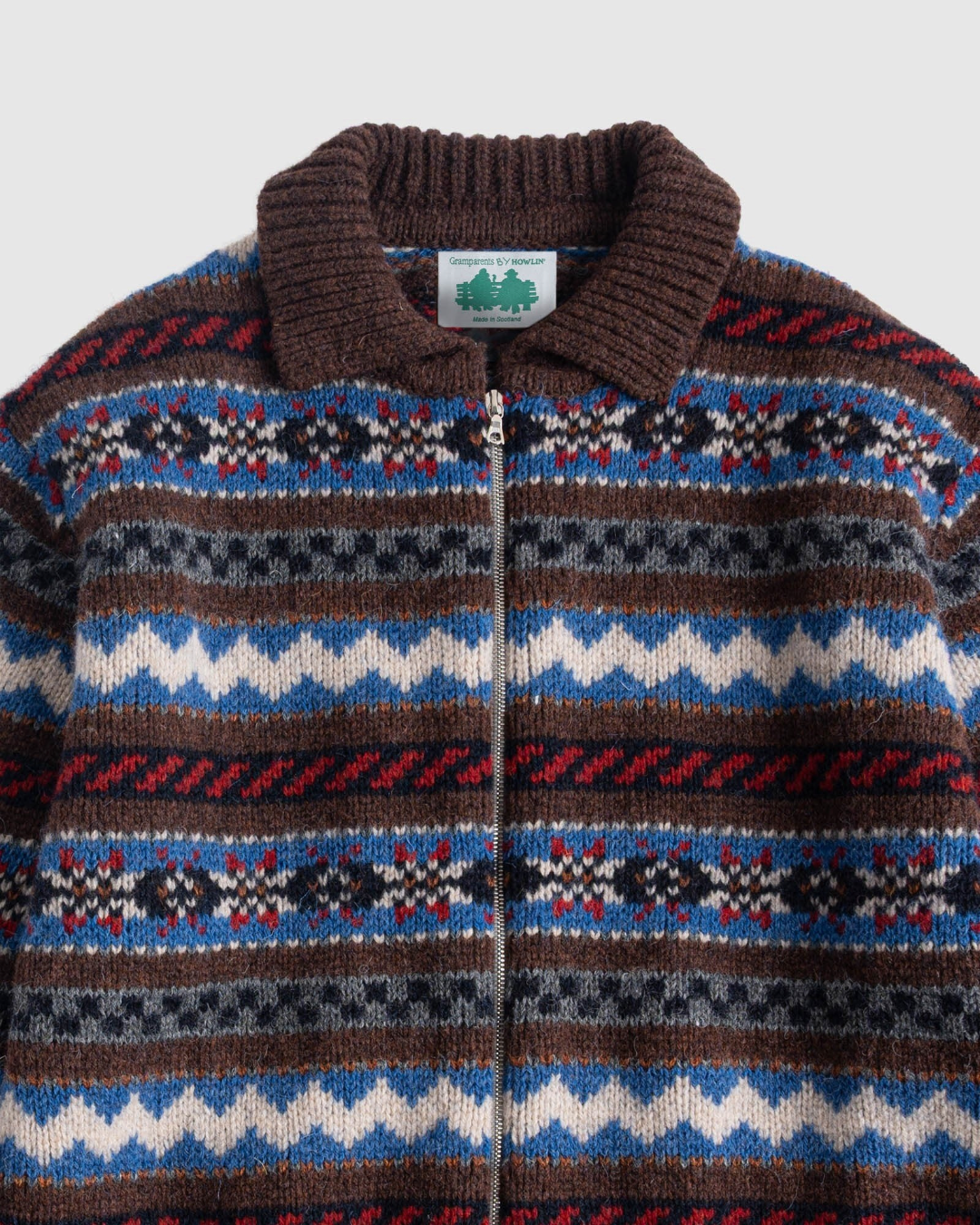Howlin' - Cardigan Zippé Fair Isle - Gris
