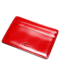Porte-cartes slim Merci Paris Il Bussetto en cuir rouge tannage végétal avec finition peinte à la main