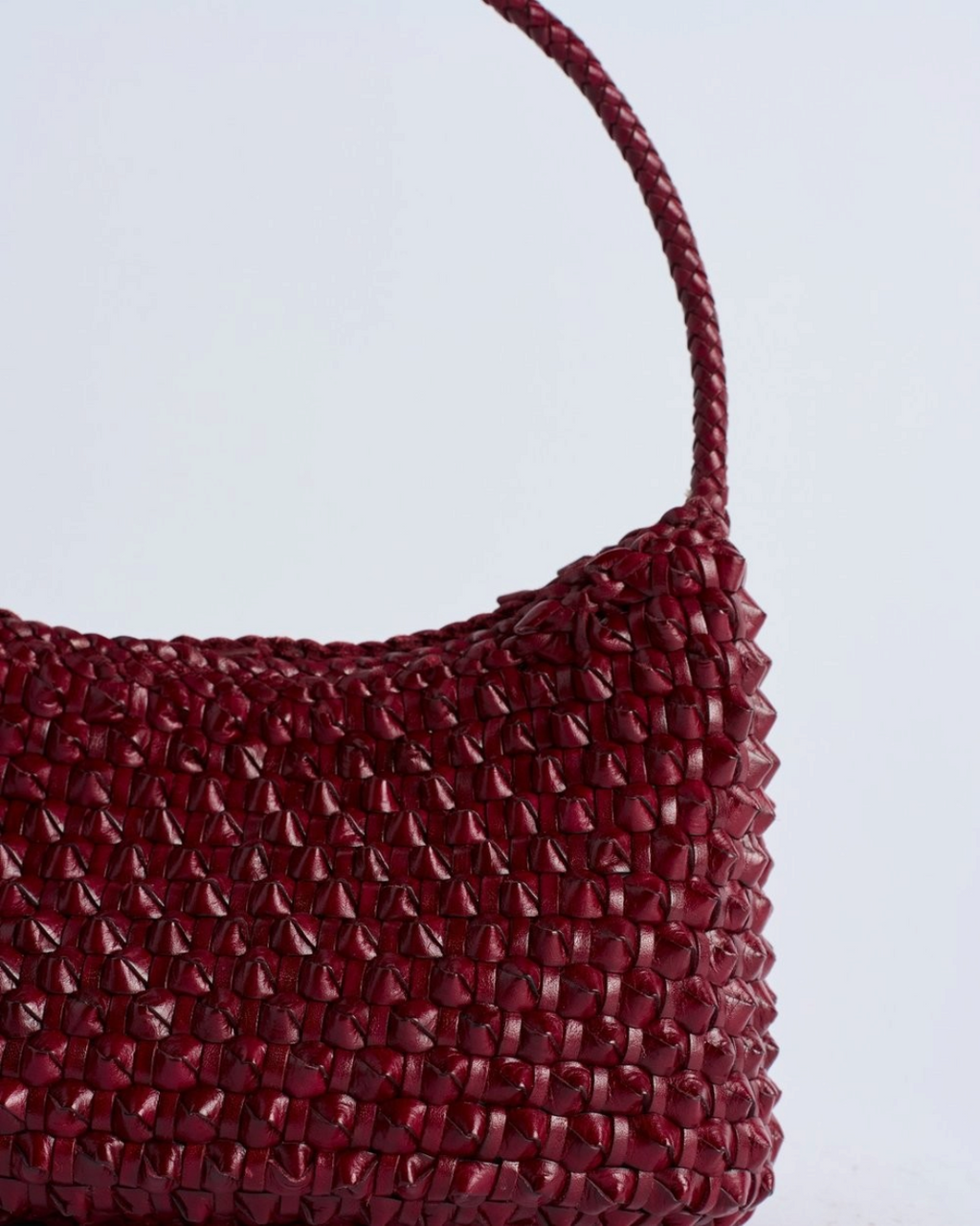 Sac Merci Paris Dragon Diffusion Basilic Cactus bordeaux en cuir de buffle tressé à la main