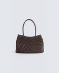 Basket bag Merci Paris Dragon Diffusion Santa Croce in hand-woven dark brown buffalo leather
