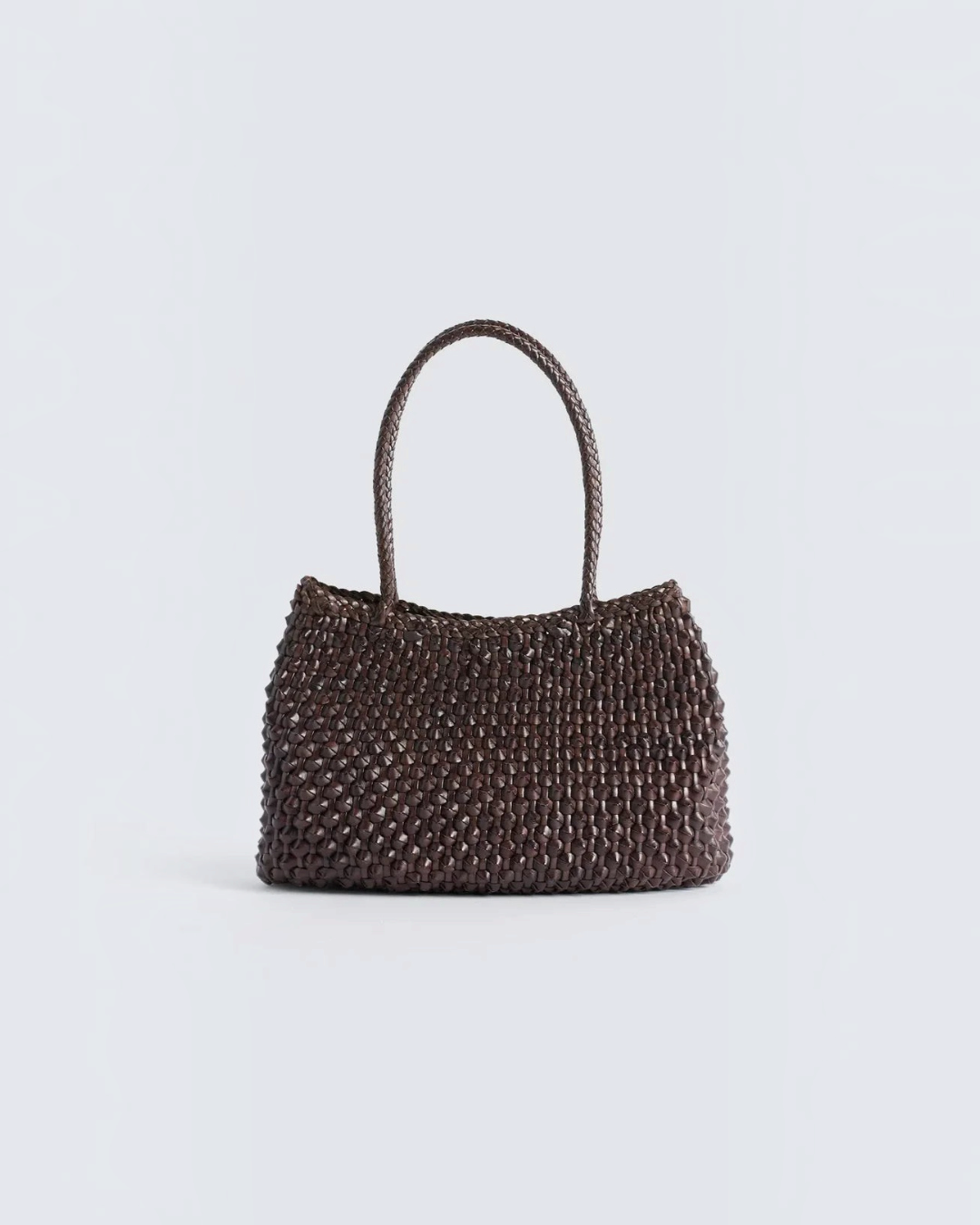 Basket bag Merci Paris Dragon Diffusion Santa Croce in hand-woven dark brown buffalo leather