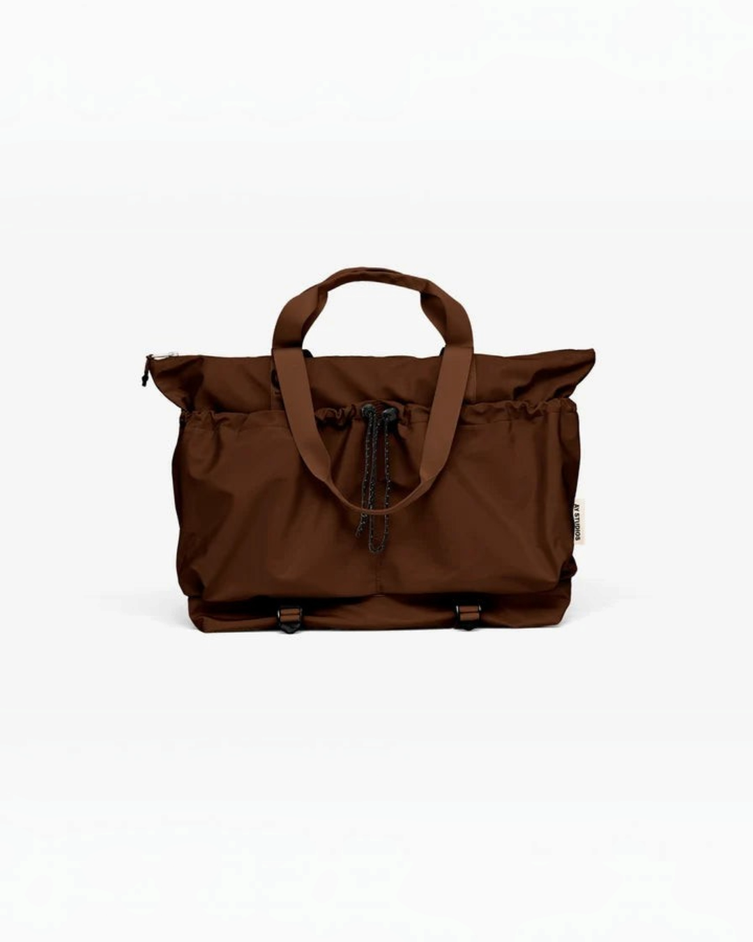 Sac Merci Paris AY Studios East To West marron en nylon recyclé avec anses et fermeture zippée
