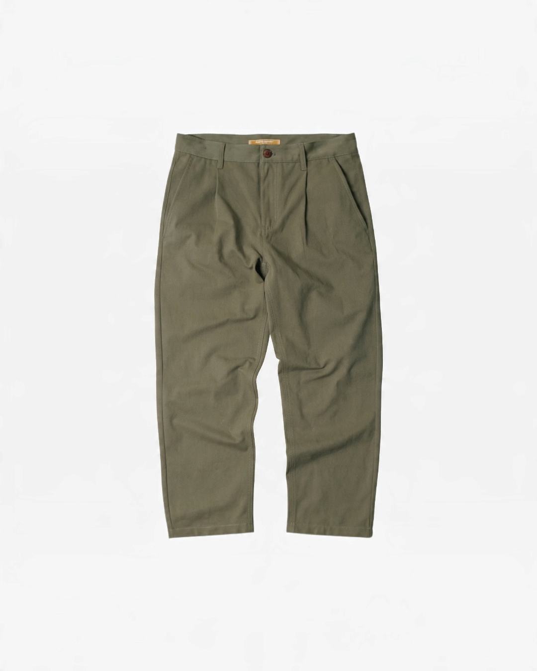 Pantalon chino Merci Paris Frizmworks OG Haworth en toile de coton olive avec pince frontale et coupe décontractée