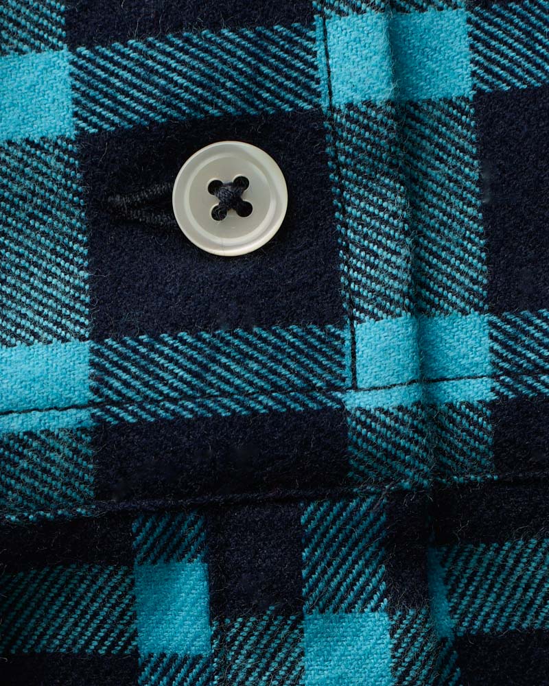 Au Vieux Campeur - Congés Payés - Chemise Elmer Flanelle - Marine & Turquoise