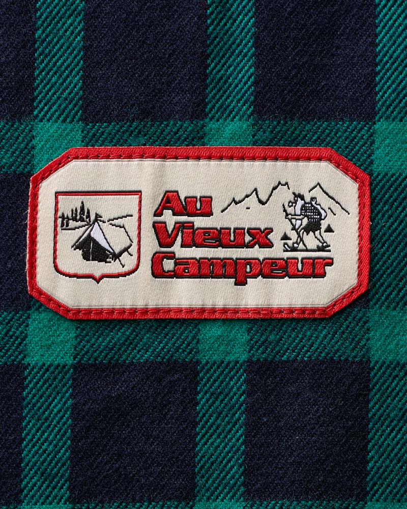 Au Vieux Campeur - Paid Holidays - Elmer Flannel Shirt - Navy & Water Green