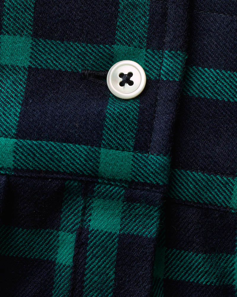 Au Vieux Campeur - Paid Holidays - Elmer Flannel Shirt - Navy & Water Green