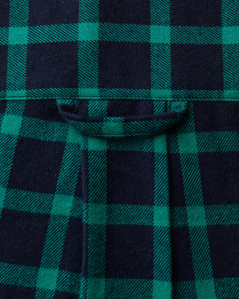 Au Vieux Campeur - Paid Holidays - Elmer Flannel Shirt - Navy & Water Green