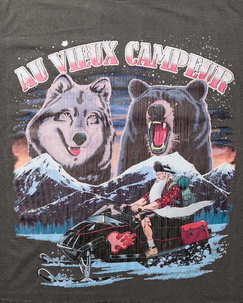 Au Vieux Campeur - Congés Payés - T-shirt motoneige - Noir Delave