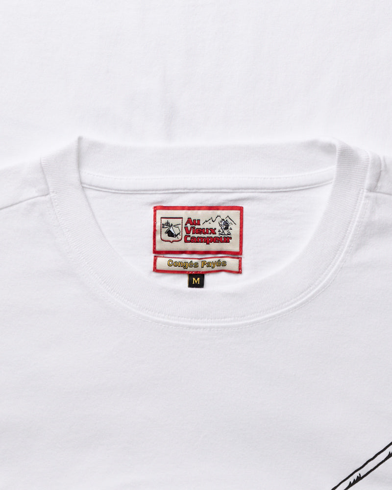 Au Vieux Campeur - Congés Payés - T-shirt skieur - Blanc
