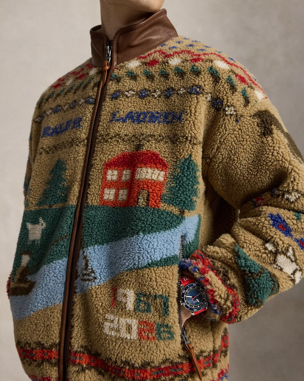Ralph Lauren - Veste Pittoresque En Sherpa - Kaki Montana